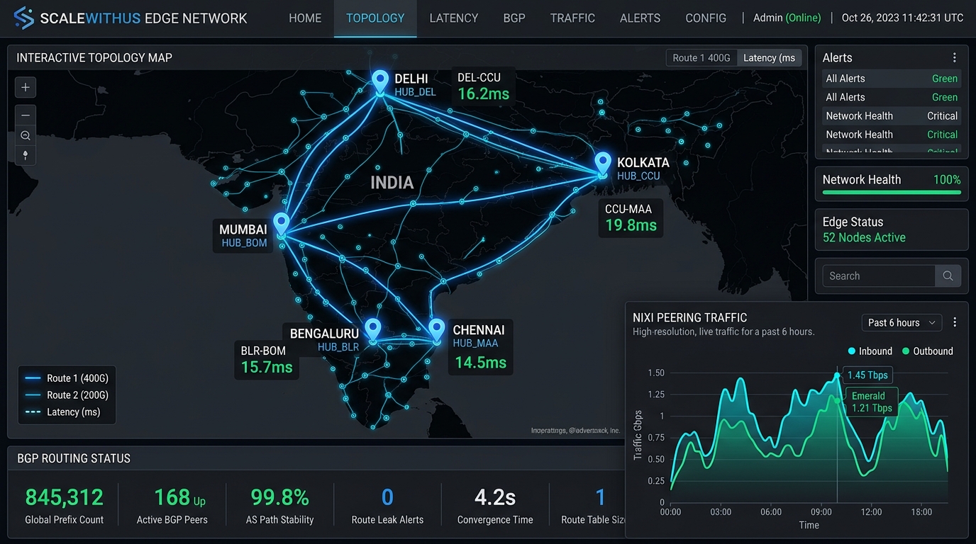 Scalewithus Edge Network Indian Peering and Latency Topology